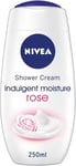 NIVEA Indulgent Moisture Rose Shower Cream Pack of 6 (6 x 250ml), Moisturising 