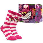 Disney Chaussettes Chaussons Femme, Antidérapantes - Idée Cadeau Femme Noël (Rose Fuchsia Cheshire Cat)