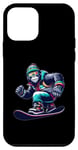 Coque pour iPhone 12 mini Gorilla Snowboarder Bigfoot Snowboard Sports d'hiver