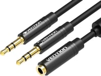 Stereo Splitter 2X3.5Mm (Male) To 3.5Mm (Female) Vention Bboby 30Cm (Black)