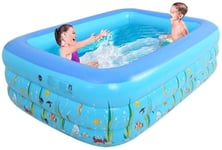 120/130/150Cm Children Bathing Tub Baby Home Use Paddling Pool Inflatable Square Swimming Pool Kids Inflatable Pool Thicken+Air Pump,59inch (Size : 51inch)