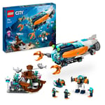 LEGO City Deep-Sea Explorer Submarine Toy, Underwater Ocean Set with Drone, Shar