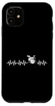 Coque pour iPhone 11 Drums Heartbeat Musicien Groupes de musique Vintage Batterie Batteur