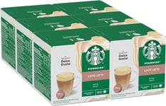 STARBUCKS Caffe Latte by Nescafe Dolce Gusto Coffee Pods (Pack of 6, Total 72 C