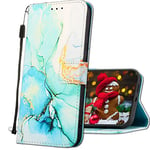 IMIRST Samsung Galaxy A73 5G Phone Cases - Premium Marbling Pattern Leather Phone Case Flip Wallet Protective Case Cover for Samsung Galaxy A73 5G (6.7 inch). YBD Marble Green