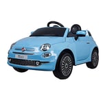 Tachan - Voiture électrique Fiat 500 Bleu pour Enfants, Batterie 6 V et avec Radio Control r/c 2,4 g, Luces, klaxon et allumage (711T00643 CPA Toy GROPU Trading S.L.)