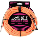 Cables Instrument Gaine Tisse Jack/jack Coudé 3M Orange