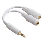 Splitter jack audio 3.5 m - Adaptateur Stéréo pour Ecouteurs et Casque - Blanc