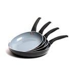 MasterClass Ceramic Non-Stick Eco Frypan Bundle with 3 Frying Pans Sized