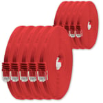 2 M - Rouge - Lot De 10 - Câble Réseau Plat Cat.6 Câble Plat Cat6 Câble Patch Ultra Plat Cat.6 1000 Mbit/S Gigabit Lan (Rj45) Flat Slim Micro