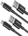 Anker iPhone Charger Cable, [2-Pack] 3.3ft Lightning Cable, Premium Nylon USB-A to Lightning Cable, MFi Certified iPhone Charger Cable for iPhone SE/Xs/XS Max/XR/X/8 Plus/7/6 Plus, iPad, and More.