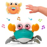 Baby Crawling Crab Music Toy, Toddler Electronic Light Up Crawling Toy With Automatic