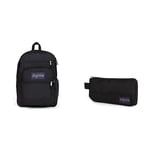 JANSPORT Big Student Backpack, 43 cm, 34 L, Black (Black)+Basic Accessory Pouch, 21 cm, 0.5 L, Black (Black)