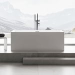 Bernstein - Baignoire îlot rectangulaire design en acrylique pour salle de bain, isolation thermique - Blanc brillant - 170x75x60cm - nadi - Options