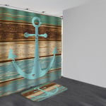 Ferry Anchor Hook Waterproof Bathroom Shower Curtain Bath Mats M 50*80 Mat