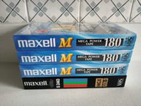 4x Maxell VHS Video Tapes - Three Maxell M 180 & One Maxell E 240 HGX Gold