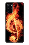 Music Note Burn Case Cover For Samsung Galaxy S20 Plus, Galaxy S20+
