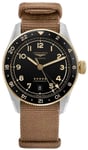 Longines L3.802.5.53.9 Spirit Zulu Time Sort/Tekstil Ø39 mm