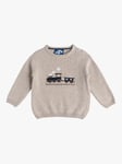 Trotters Baby Thomas Train Cashmere Blend Jumper, Oatmeal