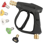 Pistolet De Nettoyage Haute Pression Avec Entrée M22 - 14mm, Manche Courte Avec Adaptateur M22 - 15mm Pour Sun Joe, Ryobi, Simpson, Craftsman, Etc., 4000 Psi