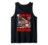 My Crane Truck Is My Valentine Driver Team Gnome Cute Hearts Tank Top