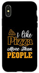 Coque pour iPhone X/XS J'aime la pizza plus que les gens