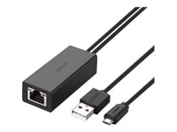 Ugreen Micro Usb To Rj45 Lan Network Adaptor With Usb 2.0 Power Cable - Nätverksadapter - Usb 2.0 - 10/100 Ethernet X 1 - För Google Chromecast