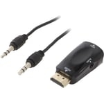 Adnauto - Adaptateur hdmi 1.4 prise male D-Sub 15pin hd femelle Jack 3.5mm femelle Full hd - sac