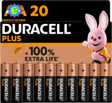 Duracell plus AA Batteries (20 Pack) - Alkaline 1.5V - up to 100% Extra Life - R