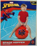 Marvel Spiderman Bouncy Space Hopper Ball Red & Pump, Kids Present Outdoor Gift