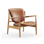 House of Finn Juhl - France Chair, Dark oiled oak, Leather Group 2 Nevada, NV2488S Cognac - Lenestoler - Finn Juhl - Brun,Tre farget - Lær/Tre