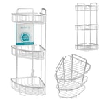 ALSEA ARGENTO Étagère de douche – Organiseur de salle de bain – Étagère – Panier métallique – Étagère – Étagère – Étagère de douche à suspendre – Rangement de salle de bain – 30 x 22 x 60 cm, argenté