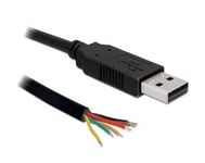 Delock Converter USB 2.0 > Serial-TTL 6 open wires (5 V) - seriell adapter - USB