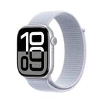 Apple Watch Series 10 GPS + Cellular 46mm Silver Aluminiumboett med Dimblå Sportloop