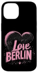 Coque pour iPhone 14 Coeur rose I Love Berlin