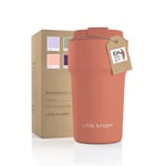 LARS NYSØM Thermo Coffee Mug-to-go 17oz | Travel Mug 0.5 Liter with Insulation | Leak Proof Stainless Steel Thermal Mug for Coffee and Tea on The Go | Tea Mug (Brick Red, 500ml)