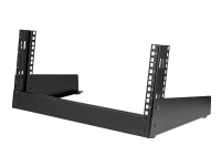 StarTech.com 4U 19 Desktop Open Frame Rack, 2 Post Free-Standing Network Rack Switch Depth for Patch Panel/Data/AV/IT/Communication/Studio/Computer Equipment 66lb Cap. w/ Cage Nuts/Screws - 4U 2-Post Desktop Rack (RK4OD) - Rack öppen ram - 2 stolpar - på bord - svart - 4U