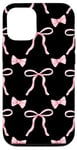 Coque pour iPhone 12/12 Pro Pink Coquette Ribbon Seamless Pattern