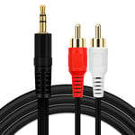 RCA Cable 30m，Hanprmeee3.5mm Male to 2RCA Male Stereo Y Splitter RCA Cable for TV, Receiver,Car, Speakers and More
