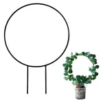 2 Pack Black Iron Plant Garden Trellis for Climbing Plants, Round/Heart-shaped Rust Free Vine Plant Iron Support Wire with Black Coating Decorative Potted Plants Climbing Holder Rack for Garden Stem