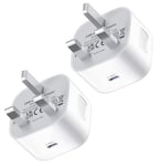 2PACK iPhone Charger Plugs USB C 20W Type C Fast Charging Plug PD 3.0 Power Adapter for iPhone Apple 15/15 Pro/15 Pro Max/15 Plus/14/13/12/11/XS/XR/X/SE/8/7/6/SE/iPad, New Phone Charger for iPhone