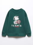 Mango Baby Snoopy Tennis Sweatshirt, Dark Green