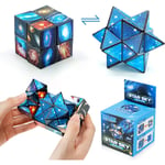 Stjärnkub, 2 i 1 Combo Infinity Cube Fidget Leksak Magisk Stjärnkub Slät Yta Magisk Kubpussel för Stress- och Ångestlindring Mini Leksaker