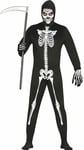 FIESTAS GUIRCA Costume de Déguisement Squelette de la Faucheuse pour Hommes - Costume de Mort Noire - Costumes d'Halloween pour Hommes Taille Ados 14-16 Ans