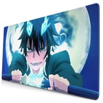 Blue Exorcist Japanese Anime Style Large Gaming Mouse Pad Desk Mat Long Non-Slip Rubber Stitched Edges Mice Pads 15.8x29.5 in