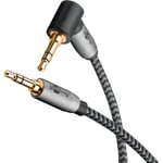 Goobay Câble audio Jack 3.5 coudé 90° gold nylon tressé 3m