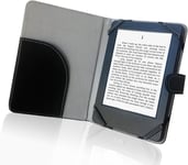 Book Style Litch Étui En Cuir Pu Pour Liseuse Ebook 6" Sony/Kobo/Pocketbook/Nook/Tolino 6" Noir[COM301391]