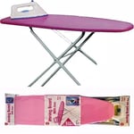 Kids Pink Toy Ironing Board & Iron Childrens Girls Pretend Role Play 50x54x19cm