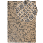 Tapis Beige et Gris en Jute 200 x 300 cm à Motif Circulaire Poil Ras Salon Ariba