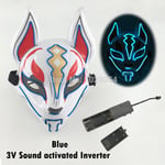 Uusi Luminous Halloween Party Mask EL Wire Hehkuva Maski Japanilainen Anime Cosplay LED Costume Fox Mask karnevaalijuhlatarvikkeisiin